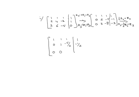 b-consider-the-following-systems-of-non-homogeneous-linear-equation-beginarrayl-xyz1-2-x4-y-3-z1-3-x6-y-5-z0-endarray-i-write-down-the-matrix-representation-of-the-system-ii-use-gaussian-elimination-t