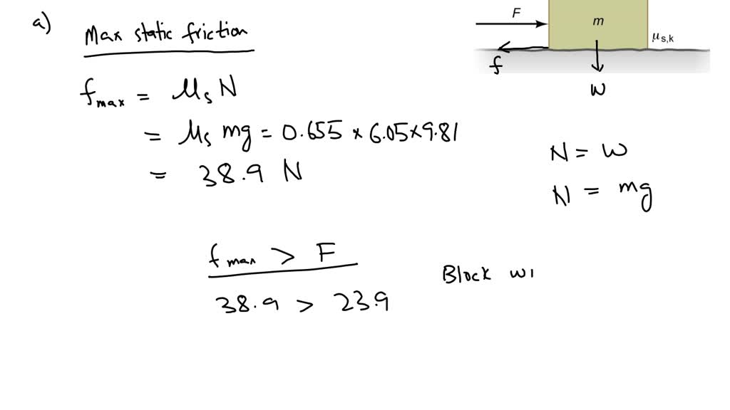 Frictioning SOLVED: A 6.050 kg block of wood rests on a steel desk. The coefficient ...