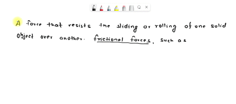 Friction Between Solids Friction between solids can be most accurately defined as...