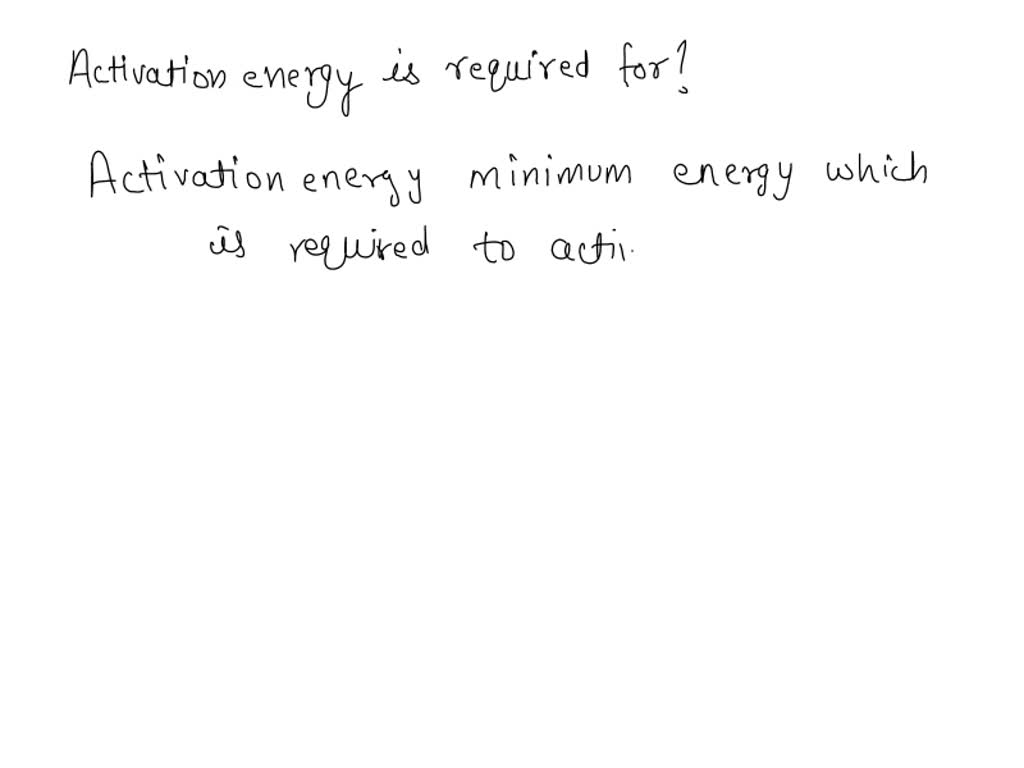 SOLVED All reactions require an input of energy activation energy to