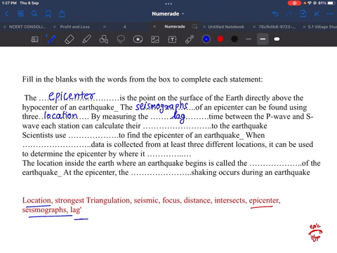 fill-in-the-blanks-with-the-words-from-the-box-to-complete-each-statement-directions-fill-in-the-blanks-with-the-words-from-the-box-to-complete-each-statement-the-is-the-point-on-the-surface-40733