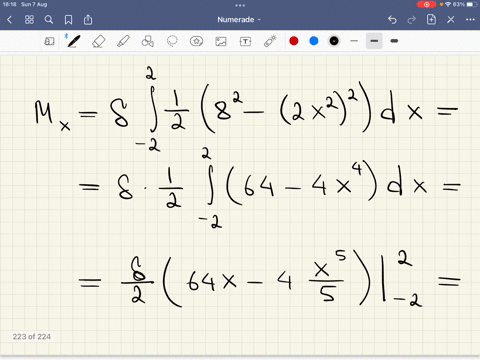find-the-center-of-mass-of-a-thin-plate-of-constant-density-covering-the-region-bounded-by-the-parabola-y-2x2-and-the-line-y8-the-center-of-mass-is-located-at-x-y-simplify-your-answer-type-a-89823