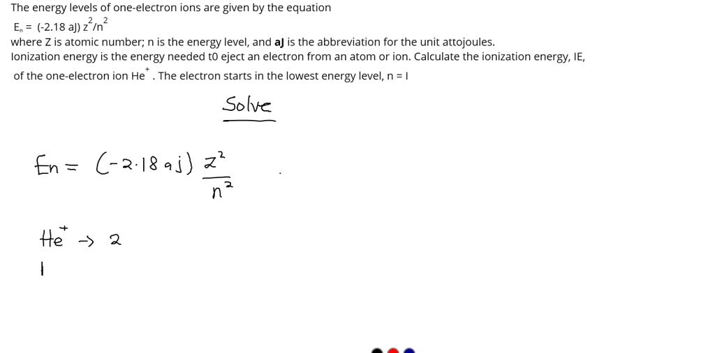 SOLVED The energy levels of oneelectron ions are given by the