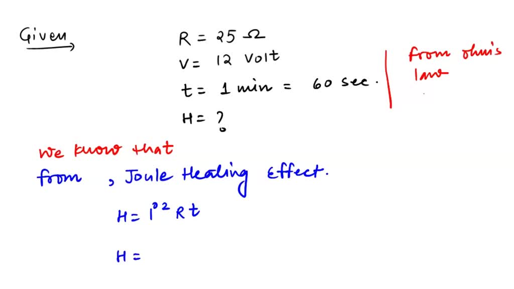 SOLVED A resistance of 25 Ω is connected to a 12V battery. Calculate