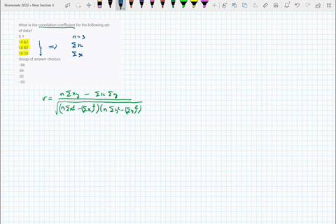 what-is-the-correlation-coefficient-for-the-following-set-of-data-x-y-14-82-18-82-10-70-group-of-answer-choices-86-86-92-92-28444