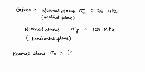 question-there-are-normal-stresses-of-95-mpa-t-on-vertical-plane-and-125-at-a-point-stressed-body-as-shown-in-figure-below-determine-ihe-normal-and-shear-mpa-t-horizontal-plane-stresses-ai-t-51406
