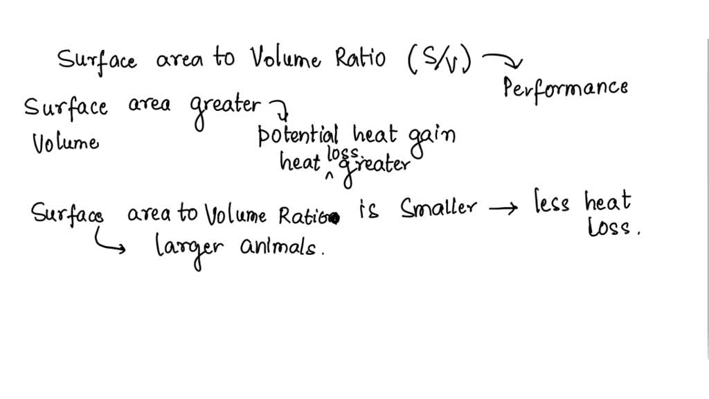 SOLVED: Explain how surface area-to-volume ratio affects heat loss. Know  which can be smaller, endotherms or ectotherms and WHY that is the case.