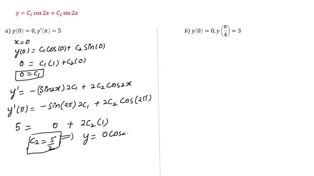 Solved in problems 39 44 y c1 cos 2x c2 sin 2x is a two parameter 