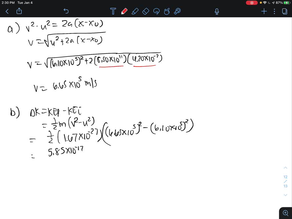 Solved A Proton Mass M 167 × 10 27 Kg Is Being Accelerated Along A Straight Line At 850 × 4897