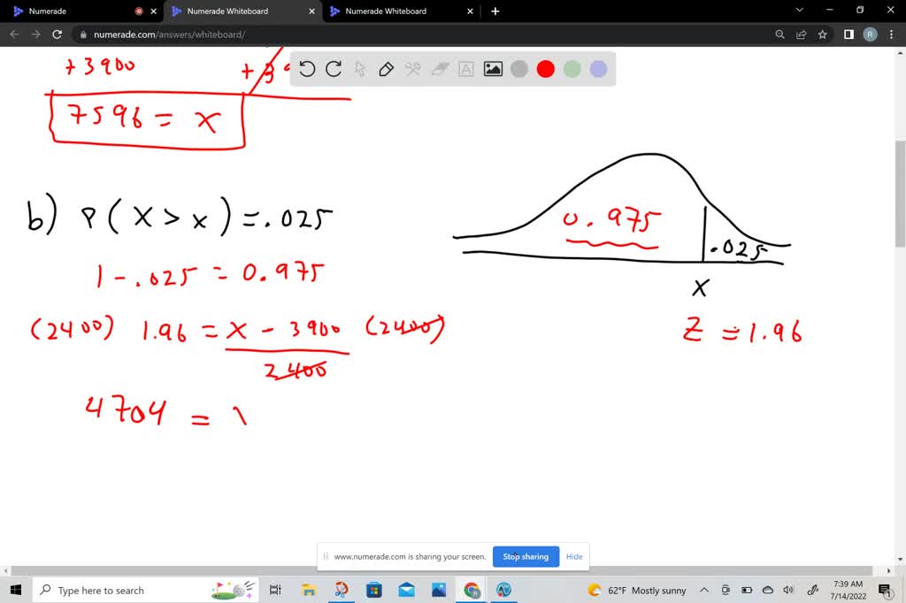 Solved: Let Xbe Normally Distributed With Mean  I = 2,500 And Standard 