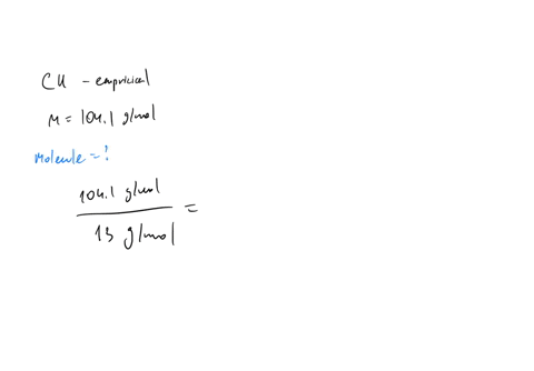 the-empirical-formula-of-styrene-is-ch-its-molar-mass-is-1041-gmol-what-is-the-molecular-formula-of-styrene-a-c2h4-b-c8h8-c-c10h12-d-c6h6-e-none-of-these-i-got-c8h8-because-i-did-mwefn-but-i-83651