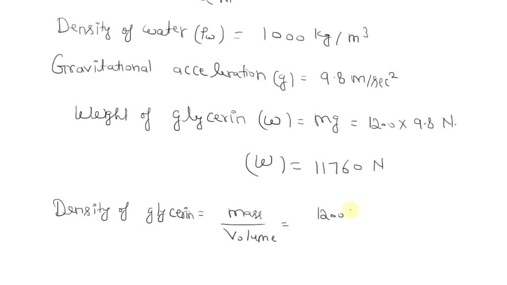 SOLVED Calculate The Specific Weight Density And Specific 60 OFF