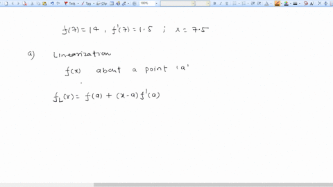 consider-the-following-function-k7-f-7-15-75-a-write-linearization-for-with-respect-to-fx-b-use-the-ilnearization-estimate-at-the-glven-undut_-675-61657
