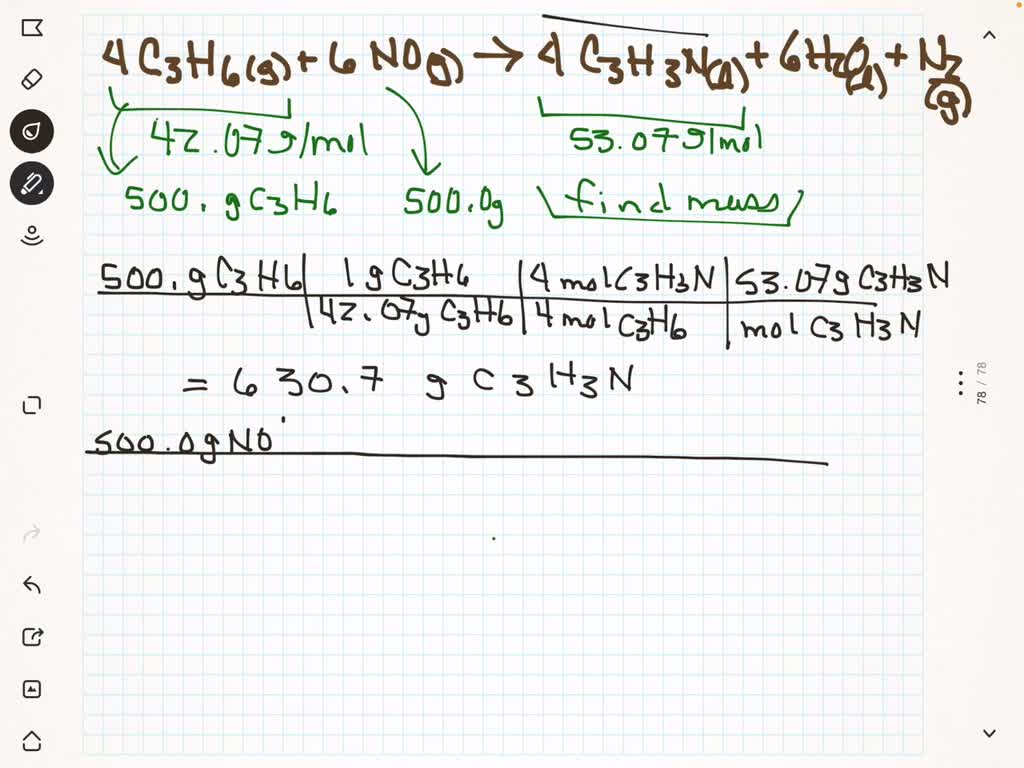 Acrylonitrile 53 07 G mol Can Be Produced From Propylene 42 09 G mol acrylonitrile-53-07-g-mol-can-be-produced-from-propylene-42-09-g-mol