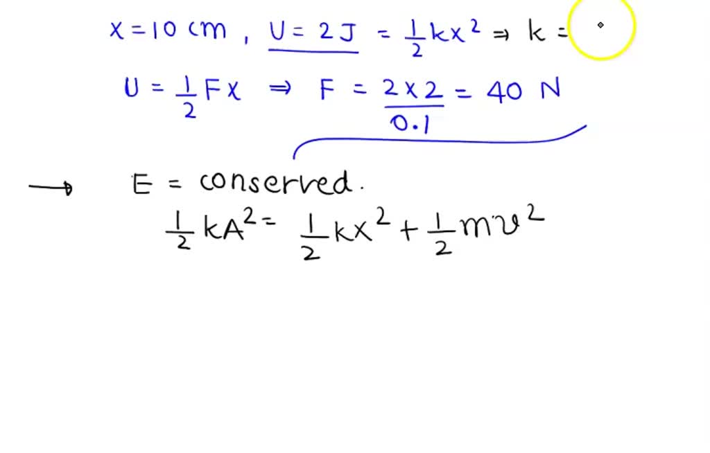 SOLVED: A mass attached to a horizontal massless spring is displaced 10 ...