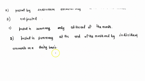 the-accounts-receivable-credit-column-of-the-cash-receipts-journal-isaposted-by-individual-amounts-only-at-the-end-of-the-month-b-not-postedc-posted-in-summary-only-at-the-end-of-the-monthd-33085