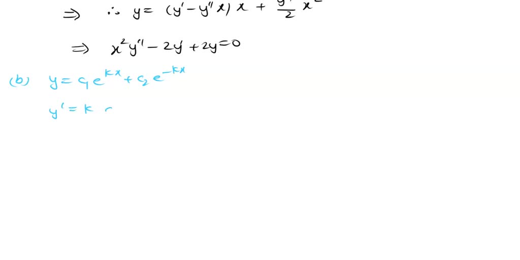 SOLVED: By eliminating the constants C1 and C2, find the differential ...