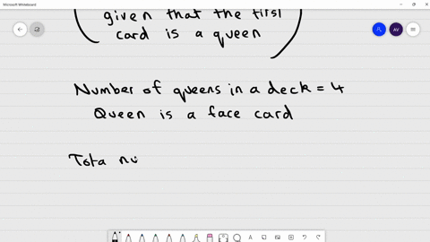 two-cards-are-drawn-without-replacement-from-an-ordinary-deck-find-the-probability-that-the-second-is-a-face-card-given-that-the-first-is-a-queen-the-probability-is-88821