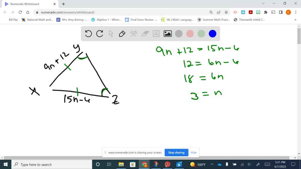 Solved Triangle X Y Z Is Shown The Length Of Side X Y Is 9 N 12 Feet And The Length Of