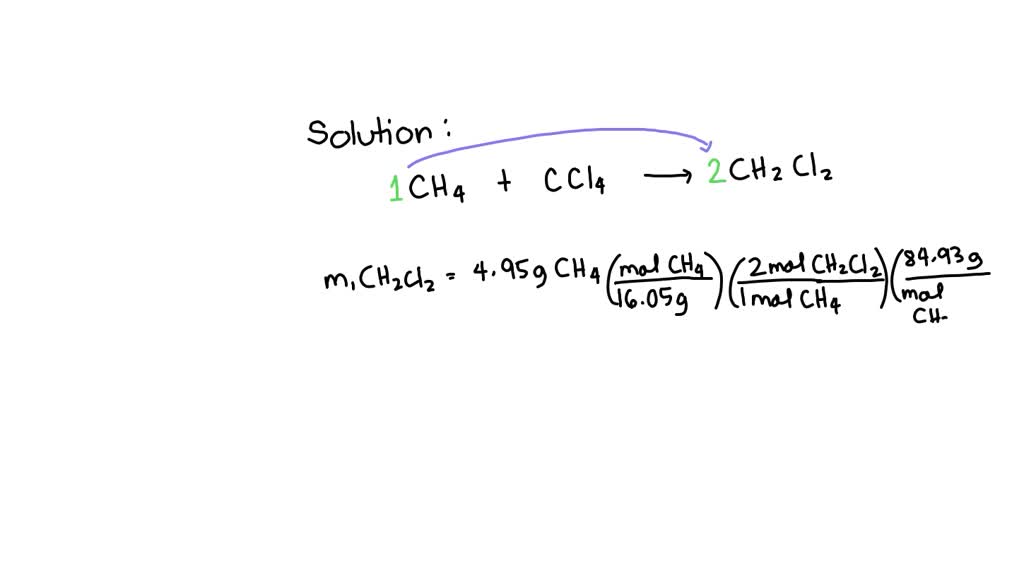 SOLVED For the following reaction, 4 . 9 5 grams of methane (𝐂 𝐇4) are