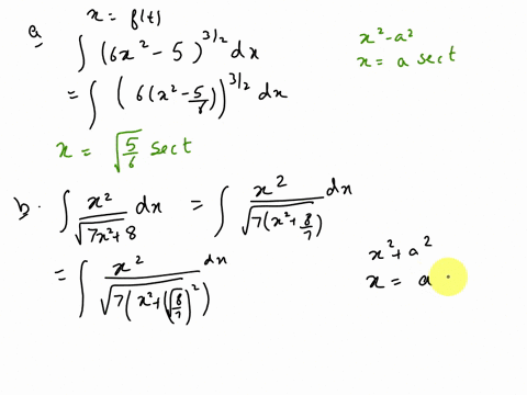 point-for-each-of-the-following-integrals-find-an-appropriate-trigonometric-substitution-of-the-form-ft-to-simplify-the-integral-j-6r_-532-dx-sqrt56sect-dx-v7z-8-sqrt87-tant-j-vsz-20-17-dx-d-79649