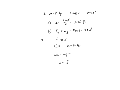 a-10-kg-box-is-pulled-along-smooth-frictionless-surface-by-40n-force-at-an-angle-of-30-degrees-to-the-horizontal-determine-the-acceleration-of-the-box-346-ms-magnitude-of-the-normal-force-on-54455