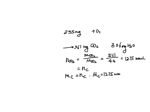 you-perform-combustion-analysis-on-255-mg-of-a-molecule-that-contains-only-c-h-and-o-and-you-find-that-561-mg-co2-is-produced-along-with-306-mg-h2o-a-if-the-molecule-contains-only-c-h-and-o-73283