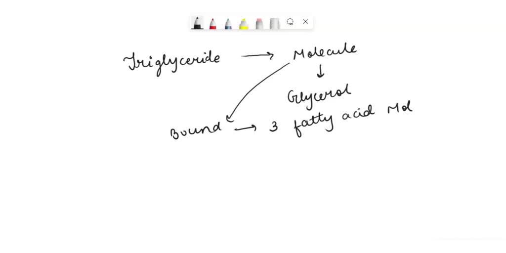 SOLVED A triglyceride is formed when three fatty acids join a glycerol