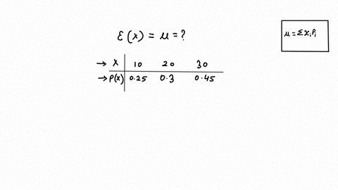 the-following-are-outcomes-for-a-discrete-random-variable-with-corresponding-probabilities-what-is-the-expected-value-of-x-x-xx-pxpx10-025-20-030-30-045-68883