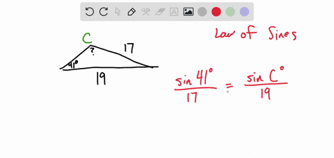 given-the-triangle-abc-where-a-41-degrees-19-and-a-17-find-the-measure-of-the-obtuse-angle-c-round-answers-to-three-decimal-places_-47159-degrees-143271degrees-132841-degrees-173841-degrees-72683