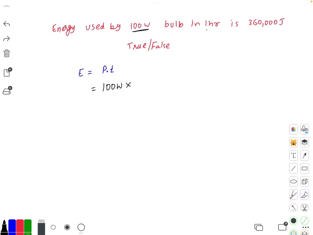 SOLVED The energy used by a 100watt light bulb in 1 hour is 360,000 joules
