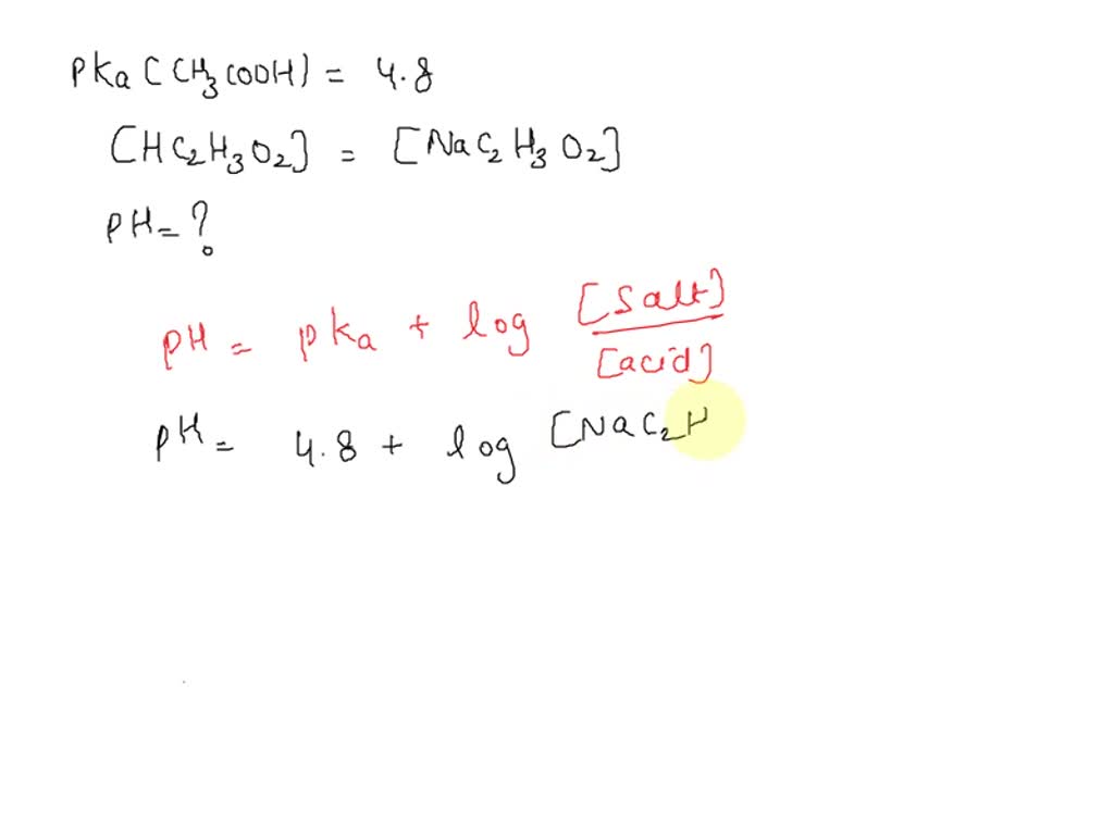 Solved The Pka Of Acetic Acid Hc2h3o2 Is 48 What Is The Ph Of A Buffer That Contains Equal 4284