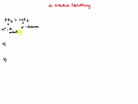 phosphine-ligands-pr3-are-stronger-field-ligands-than-amines-nr3-to-rationalize-why-this-effect-is-strong-a-draw-the-d-orbital-splitting-in-a-hypothetical-sigma-only-situation-where-the-dono-23144
