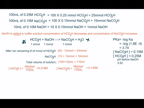 b-i-the-first-buffer-is-1000-ml-of-a-buffer-that-is-025-m-in-formic-acid-hco2h-ka-18e-4-and-015-m-in-sodium-formate-naco2h-if-100-ml-sample-of-010-m-naoh-is-added-to-this-buffer-the-ph-will-61923