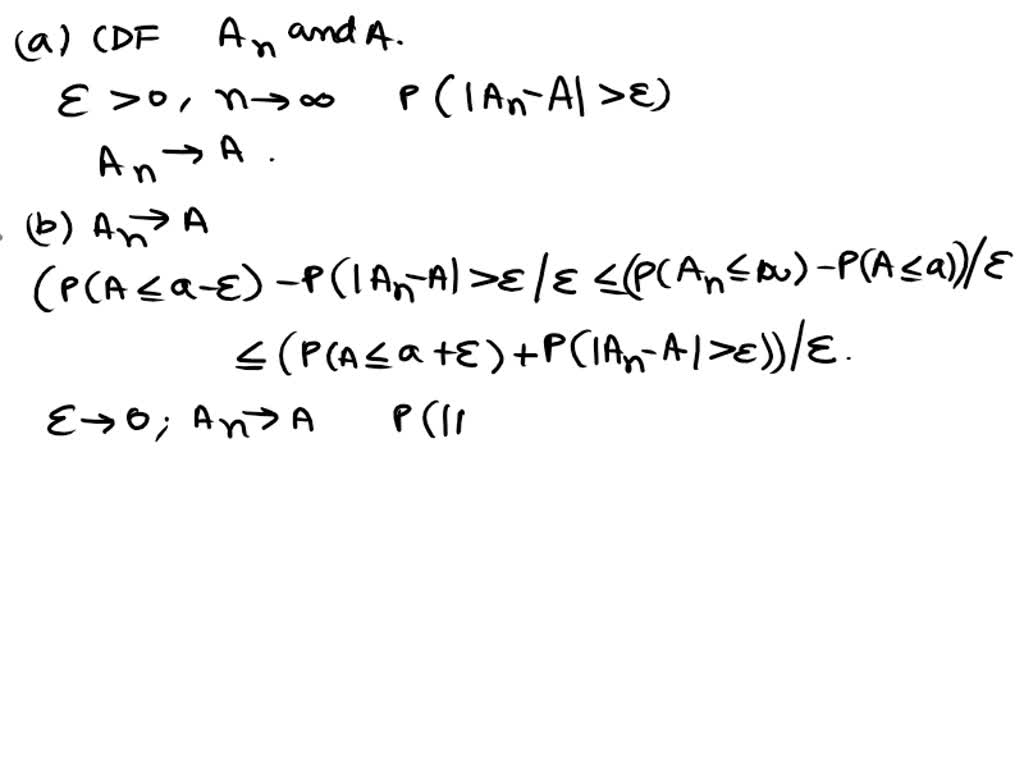 SOLVED: Convergence in probability implies convergence in distribution ...