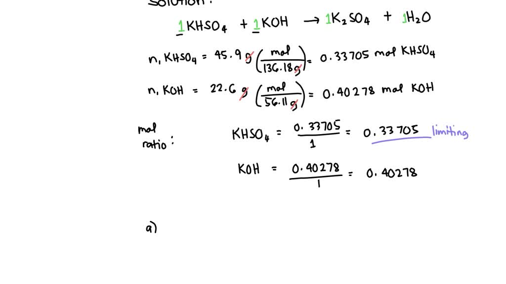 SOLVED: For the following reaction, 4 5 . 9 grams of potassium hydrogen ...