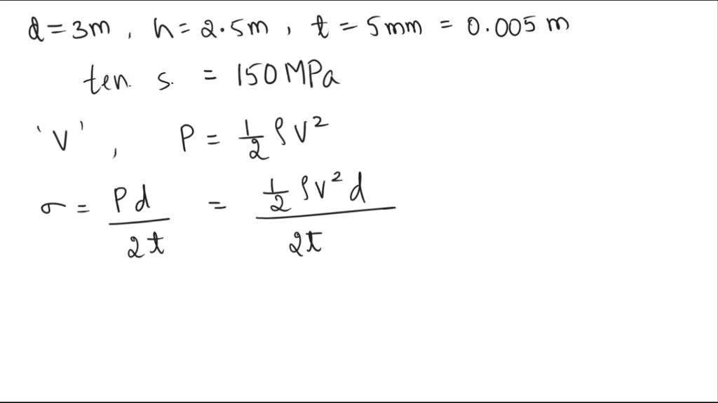 SOLVED: A closed cylinder 3 m in diameter and 2.5 m high is filled with ...