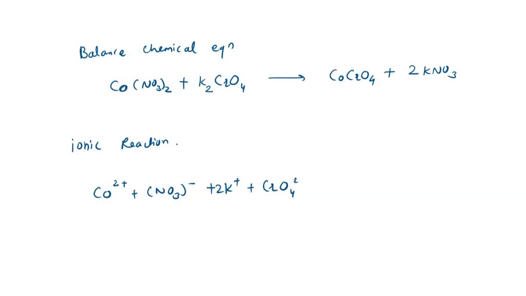 SOLVED: Test /. Cobalt Nitrate Potassium Chromate Reaction? Yes or No ...