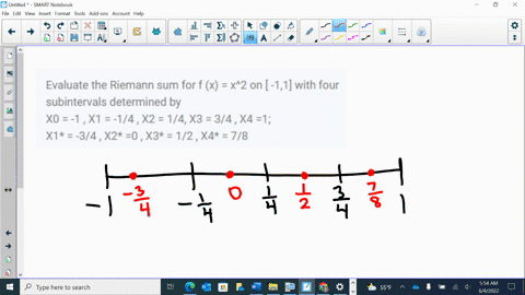 evaluate-the-riemann-sum-for-f-x-x2-on-11-with-four-subintervals-determined-by-x0-1-x1-14-x2-14-x3-34-x4-1-x1-34-x2-0-x3-12-x4-78-52878