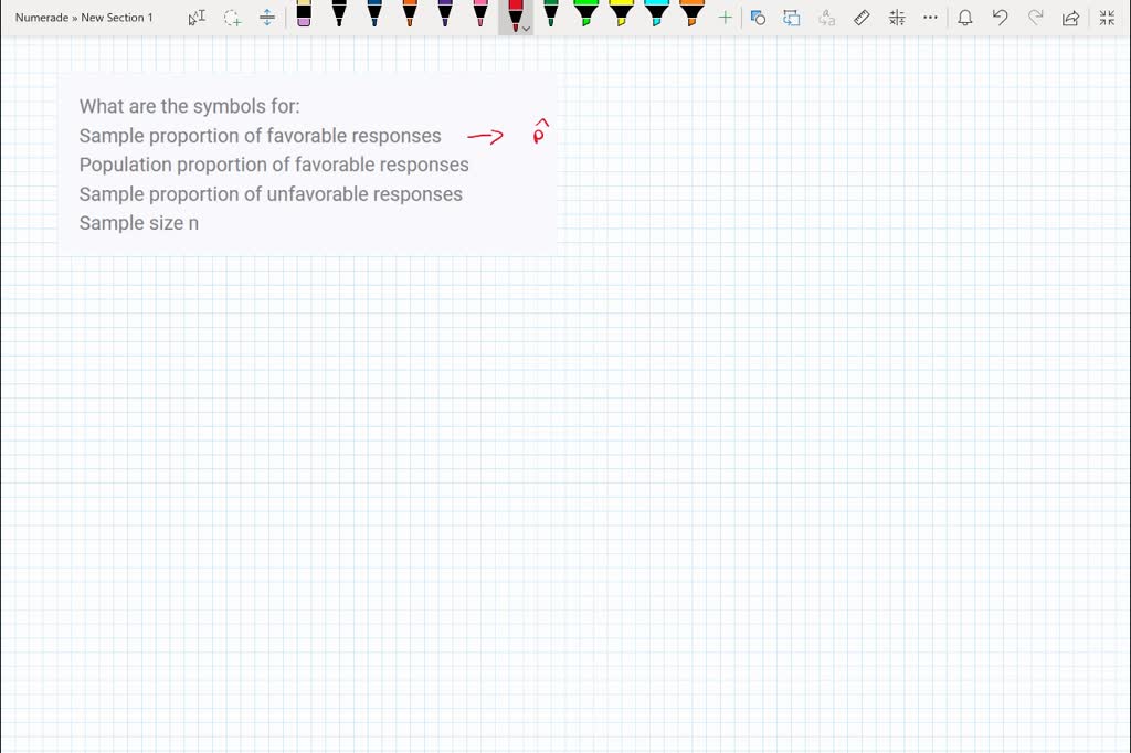 Solved What Are The Symbols For Sample Proportion Of Favorable Responses Population Proportion Of Favorable Responses Sample Proportion Of Unfavorable Responses Sample Size N