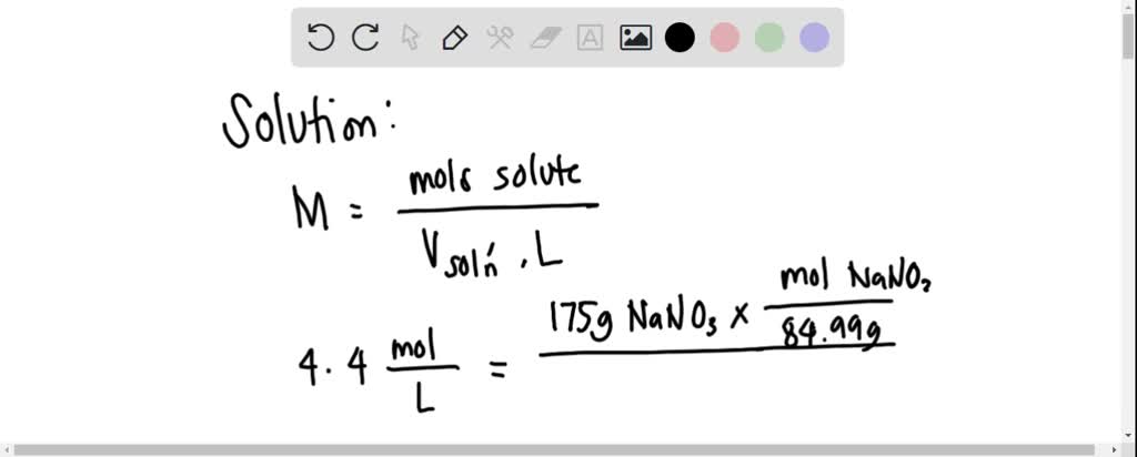 SOLVED: Calculate the volume in milliliters of a 4.58 M sodium nitrate ...