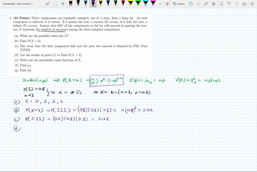 Three components are randomly sampled, one at a time, from a large lot ...