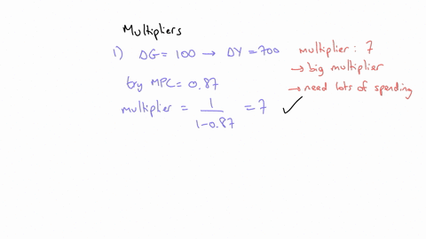 in-a-simple-keynesian-cross-model-when-the-keynesian-expenditure-multiplier-is-given-by-11-ca-100-increase-in-government-expenditure-will-lead-to-a-700-increase-in-equilibrium-income-if-c-02-01177