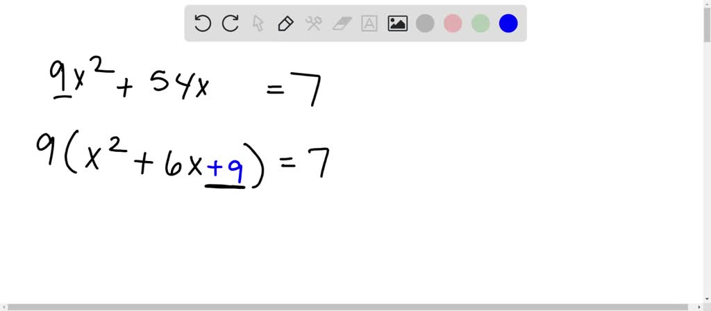 SOLVED: The first three steps for solving the quadratic equation by ...