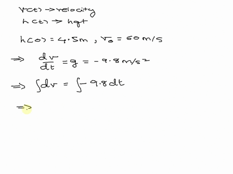 point-a-ball-is-thrown-upward-from-a-height-of-45-m-at-an-initial-speed-of-60-m-acceleration-resulting-from-gravity-is-98-m-s2-neglecting-air-resistance-solve-for-the-velocity-vt-and-the-hei-20492