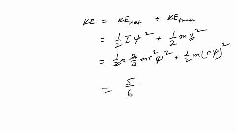 c-a-hollow-sphere-mass-m-radius-r-rolls-down-a-45-degree-incline-let-varphi-be-the-angle-of-rotation-of-the-sphere-and-psi-the-angular-velocity-delta-varphi-delta-t-i-write-the-total-kinetic-energy-of