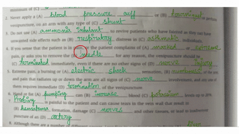 chaptor-14-arterial-puncture-procedure-knowledge-driils-knowledge-drill-14-1-caution-and-key-point-recognition-the-fiollowving-sentences-jre-caution-and-key-point-statements-found-throughout-03453