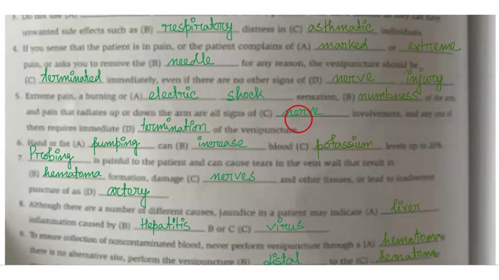 SOLVED Chaptor 14 Arterial Puncture Procedure Knowledge Driils KNOWLEDGE DRiLL 141 CAUTION