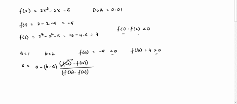 find-a-root-of-an-equation-fx-2x3-2x-5-using-false-position-method-regula-falsi-method-35062