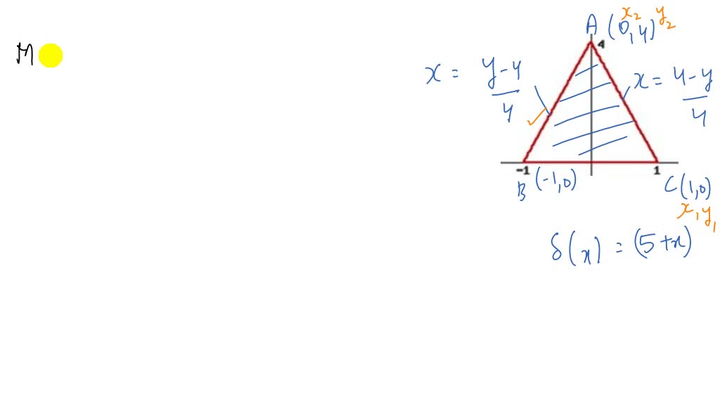 Solved Point Find The Total Mass Of The Triangular Region Shown Below All Lengths Are In